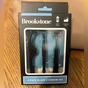 Brookstone Black 3-Pack Eyebrow Grooming Set